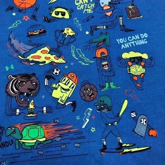 Under Armour T-Shirt Blue  With Characters Size 4T - Picture 4 of 16